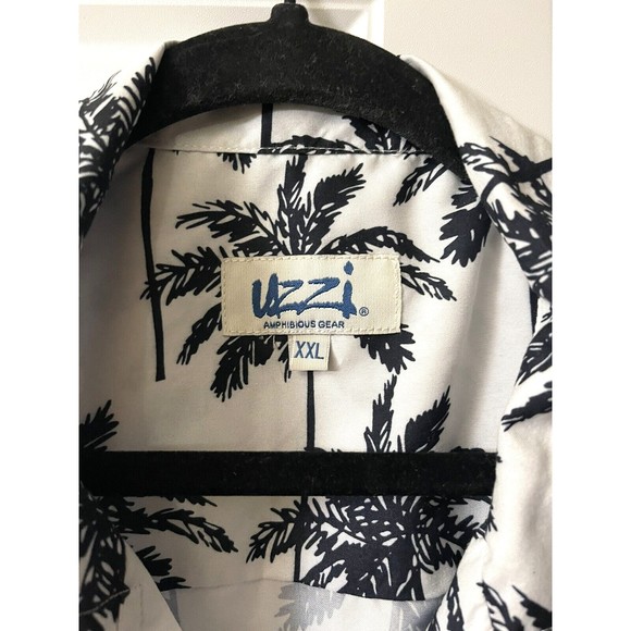 UZZI Amphibious Gear Men's Shirt Sz. XXL Hawaiian Palm Short Sleeve Light Weight - Picture 5 of 6